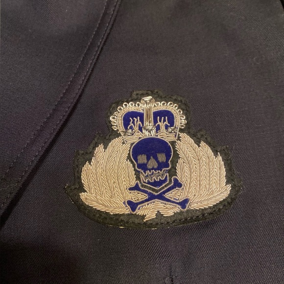 INC International Concepts Midnight Blue Blazer with Detailed Skull Crest - Picture 4 of 6